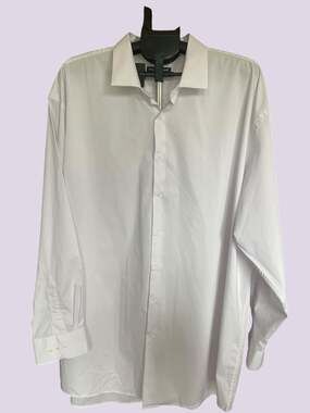 Preswick & Moore Men's White Long Sleeve Button Down Dress Shirt Size 3XLT